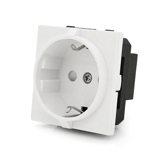 Розетка врізна з заземленням E-08, Input: AC 100-250V 16A, White