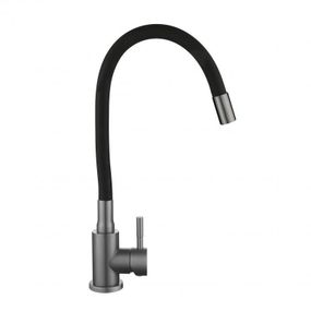 Змішувач для кухні Lidz Aria 015F3 (k35) з гнучким виливом LDARI015F3BGRP49564 Graphite/Black