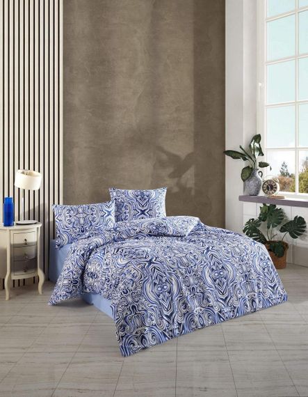 Комплект постільної білизни Kristal Ranforse 200×220 см Elvin Mavi