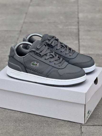 Демісезонні кросівки Lacoste натуральна шкіра + текстиль колір сірий, білий | Зображення 4