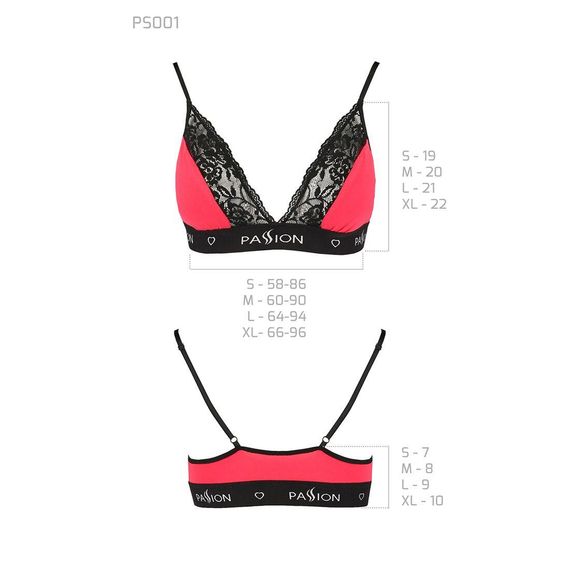 Эластичный топ с кружевом Passion PS001 TOP red-black, size XL | Зображення 4