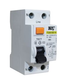 Вимикач диференційний ПЗВ ВД-18 2Р 32А 30мА тип АС електромеханічний Ny95506280