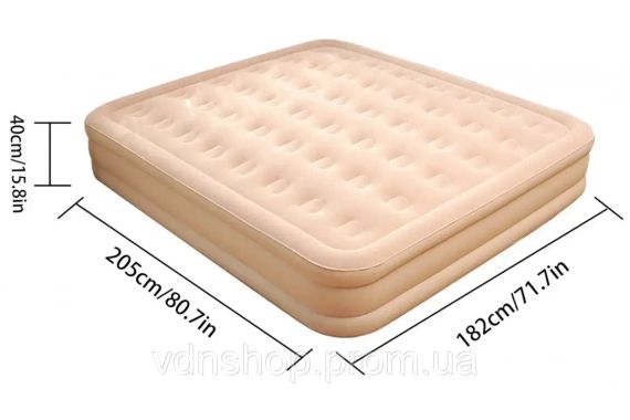 Надувний матрац двоспальний JR-5063 (200*180*40см) з акумуляторним насосом типу Type-C | Зображення 2