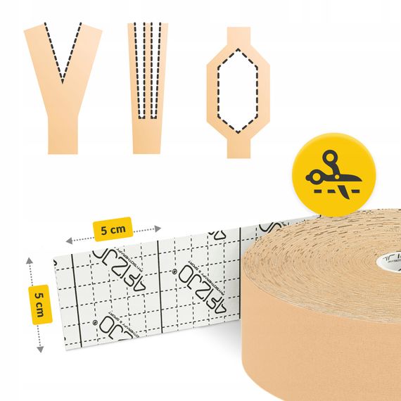 Стрічка кінезіологічна (кінезіо тейп) 4FIZJO 5 см x 31 м Beige (P-5905973405539) | Зображення 8