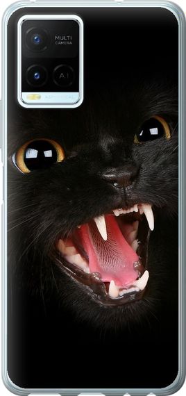 Чехол на Vivo Y21 Чёрная кошка "932u-669-17620"