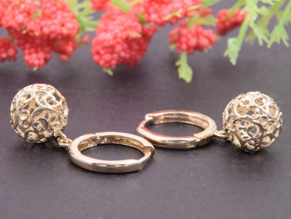 Ажурные серьги из желтого золота | Зображення 5