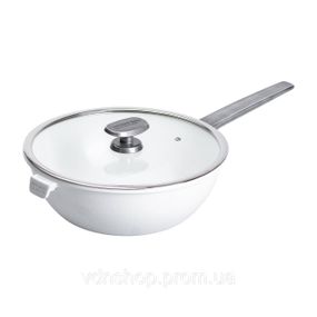 Алюминиевая сковорода 5.6 л с керамическим антипригарным покрытием Ø 30 см Белая MGC HP-4-460W