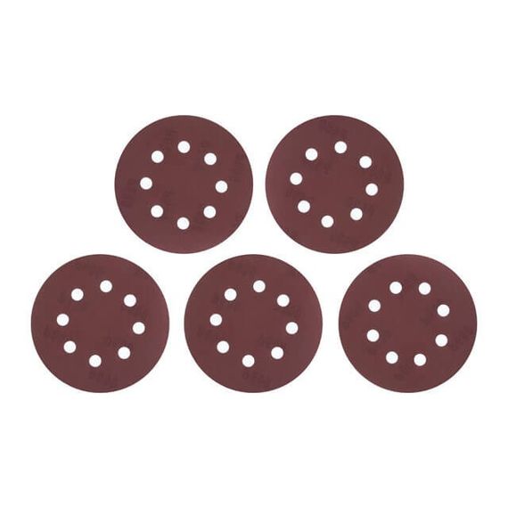 Круг наждаковий самоклейний 125 мм з отворами, папір класу С, К600, 5 од. INTERTOOL BT-0594