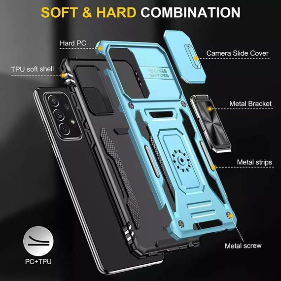 Ударостійкий чохол Camshield Army Ring для Samsung Galaxy A33 5G Блакитний / Light Blue | Зображення 2