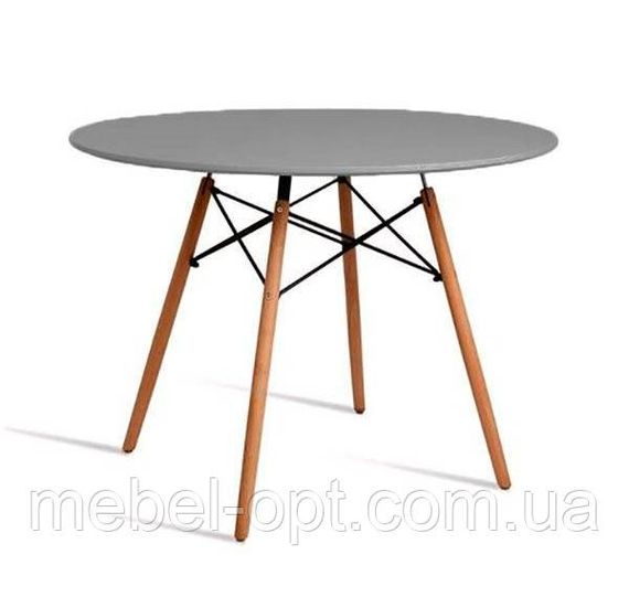 Стіл Етна МДФ сірий круглий 100 см, дизайн Eames DSW Table