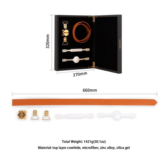 Шкіряний кляп з 2-ма насадками LOCKINK Ball-Gag & Gag-bite Set Коричневий One Size | Зображення 7