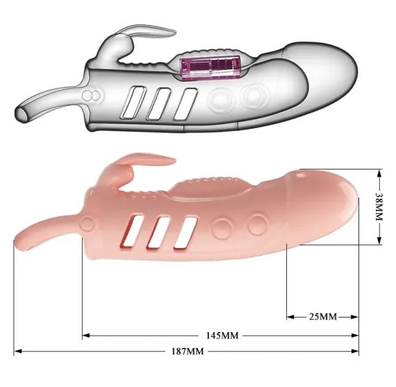 Подовжуюча насадка з вібростимуляцією (на 2,5 см) PRETTY LOVE - PENIS SLEEVE Sloane, BI-026243 sexstyle | Зображення 7