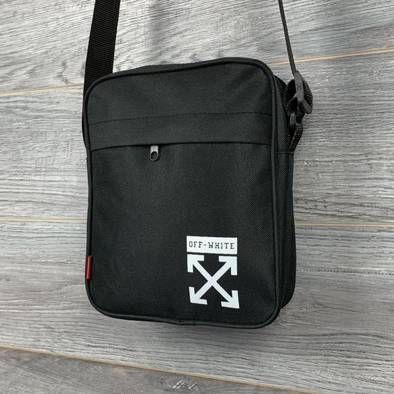 Мужская сумка через плечо барсетка OFF-WHITE текстиль  черная | Зображення 1