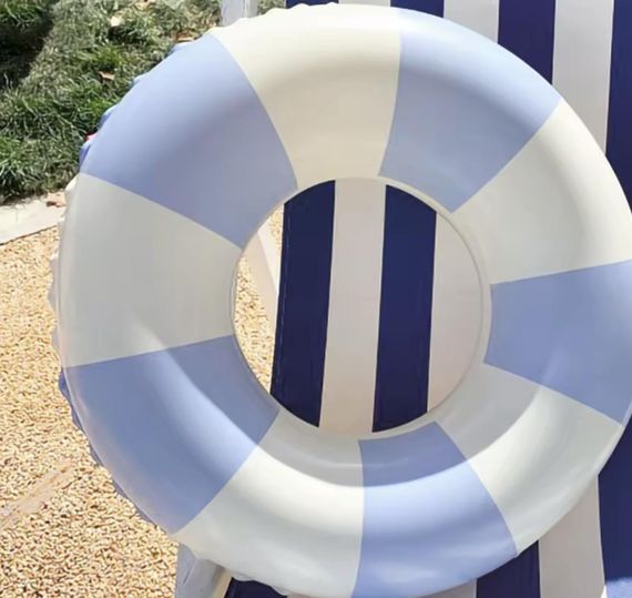 Надувне коло дитяче Біло Блакитна  полоса 70 розмір