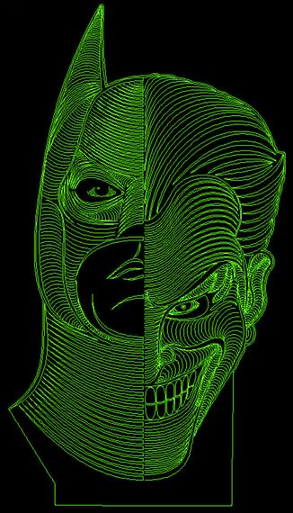 Акриловый светильник-ночник Бэтмен Джокер зеленый tty-n000739