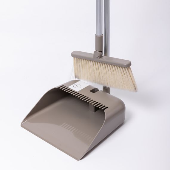 Набір віник і совок на довгій ручці для підлоги 25×24×100 см щітка віник для прибирання Сірий HP-45-15G | Зображення 3