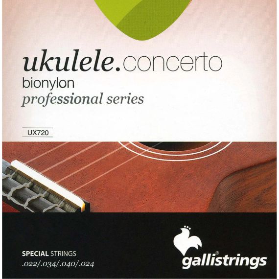 Струни для укулеле Gallistrings UX720 (.022-.040), Concerto, Bionylon