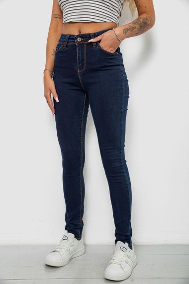 Джинси жіночі однотонні Skinny, колір синій, 244R502-5 | Зображення 2