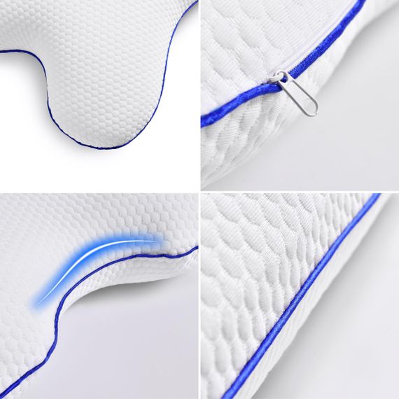 Подушка ортопедическая MEMORY FOAM IDEIA Бабочка 58х50х12 см с эффектом памяти и наволочкой в комплекте | Зображення 6