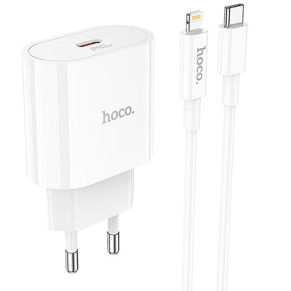 МЗП Hoco C94A Metro PD20W (1USB-C) + кабель Type-C to Lightning White