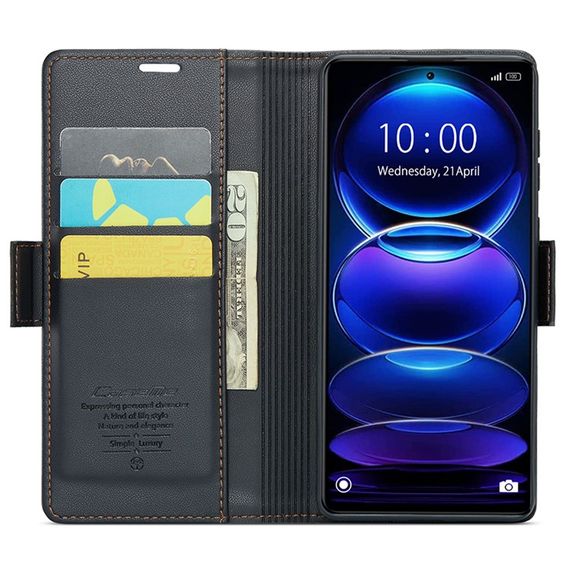 Кожаный чехол-книжка Retro Case для Xiaomi Redmi Note 12 Pro 5G / Poco X5 Pro цвет Черный | Зображення 1