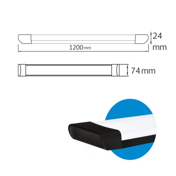 Світильник лінійний LED 54W  "TETRA/SQ-54" 6400К | Зображення 1