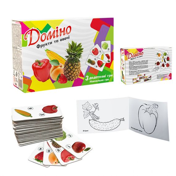 Настольная игра Домино "Фрукты и овощи" 30764 (укр.) | Зображення 1