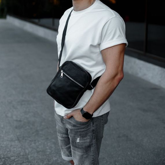 Сумка ділова для документів, Поштова сумка для документів чоловіча чорна вертикальна щоденна HC-48 | Зображення 6