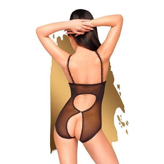 Боді з відкритими грудьми та спиною Penthouse - Turned On Black L/XL, M/L | Зображення 1