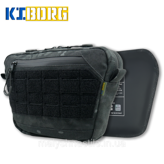 Сумка-напашник XL з балістичним пакетом 1 клас захисту Kiborg GU Сordura Dark Multicam
