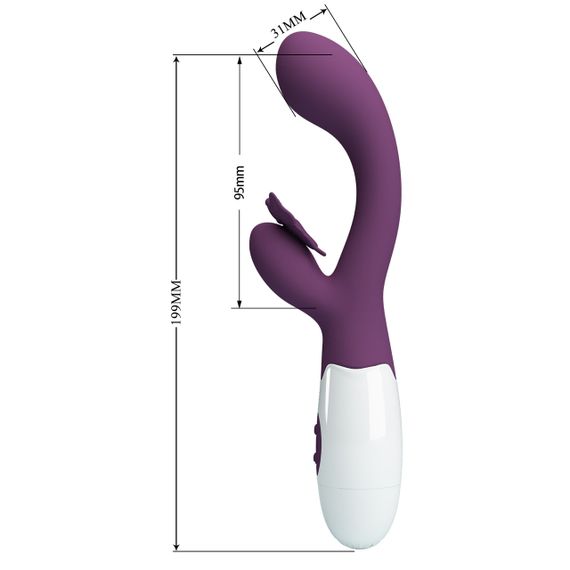 Вибратор - Pretty Love Butterfly Kiss Vibrator Dark Purple sexstyle | Зображення 9
