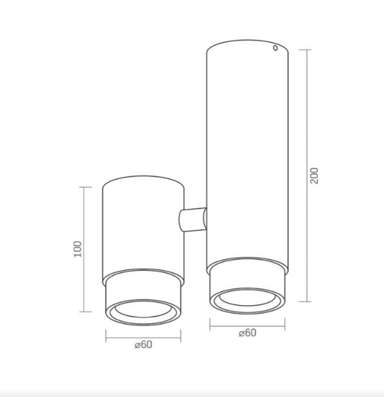 LED Світильник накладний під лампу GU10 поворотній подвійний білий +чорне кільце VL-SPF07-WB Videx | Зображення 2