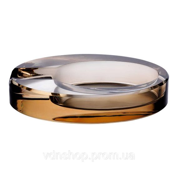 Скляна попільничка для сигарет 13х7.5х2.5 см попільничка декоративна настільна Золотиста HP-4-134