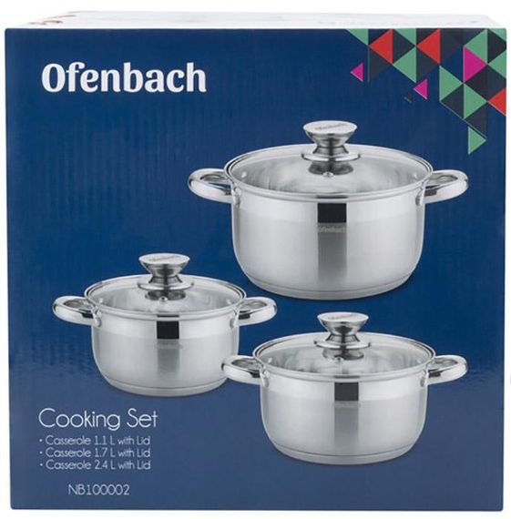 Набір 3 каструлі Ofenbach Hamburg 1.1л, 1.7л, 2.4л з нержавіючої сталі з 5-шаровим індукційним дном | Зображення 5