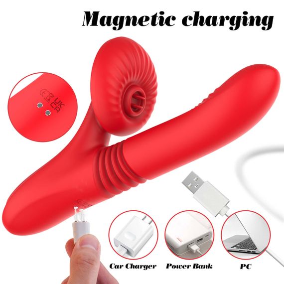 Вибратор для двойной стимуляции Silicone Vibrator 7 Powerful Modes Sex Aura | Зображення 8