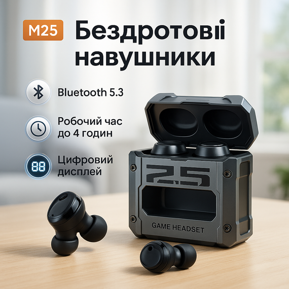 Хорошие беспроводные наушники для компьютера M25, Беспроводная блютуз гарнитура-наушники QP-33