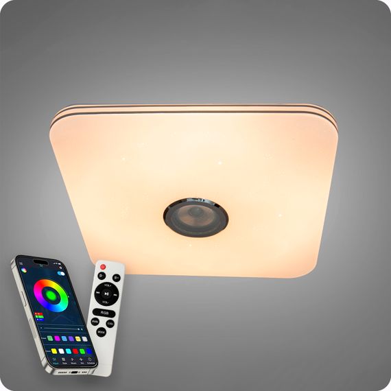 Люстра світлодіодна 517 Dlight RGB з пультом і  колонкою 80Вт Білий (02149) | Зображення 5