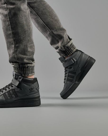 Чоловічі кросівки A-d-i-das Forum 84 High Dark Grey Black весна / літо / осінь | Зображення 4