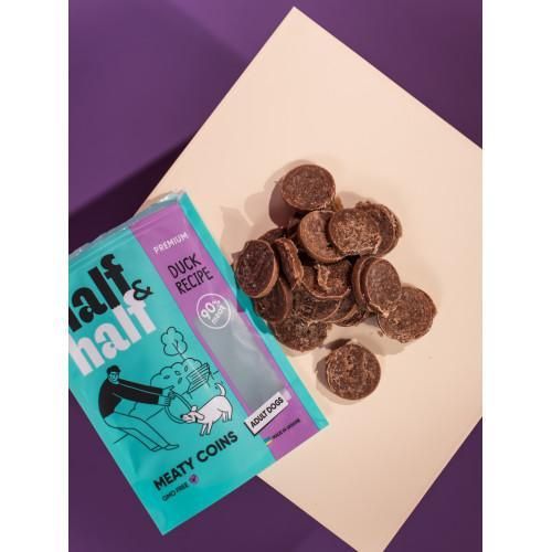 Ласощі для собак Half&Half в форме мясних монеток з качкою, 100 г | Зображення 4