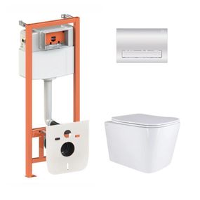 Готовое решение Qtap для ванной комнаты: подвесной унитаз Tern Ultra Quiet 525x345x360 + комплект инсталляции Nest 4 в 1 (линейная