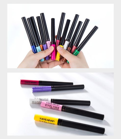 Кольорова водостійка підводка для очей HANDAIYAN Eyeliner Long Lasting Professional колір №4 Коричневий | Зображення 6