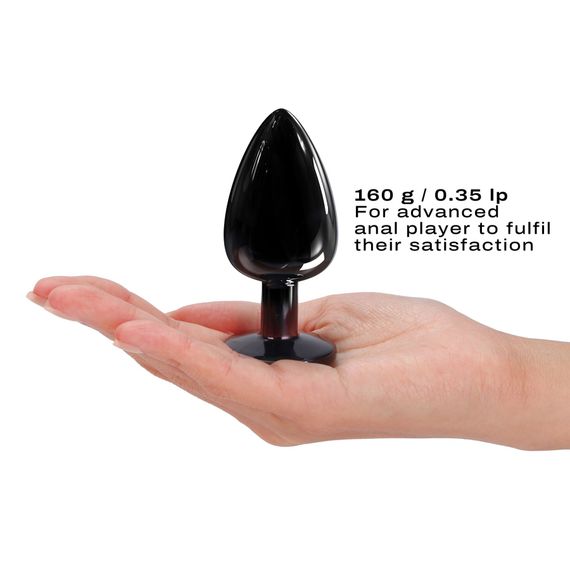 Металлическая анальная пробка с кристаллом Dorcel Diamond Plug Black L | Зображення 2