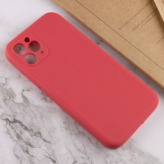 Силиконовый чехол Candy Full Camera для Apple iPhone 11 Pro Max (6.5") Красный / Camellia | Зображення 3