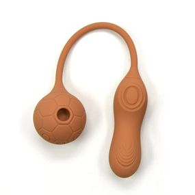 Подвійний вібратор у вигляді м'яча з вакуумом та для точки G, Sweet Em 0036F, коричневий Sex Aura