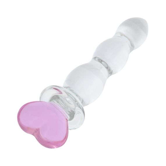 Скляний анальний ланцюжок Gildo Glass Butt Plug Heart Shape No. 35 Sex Aura | Зображення 3
