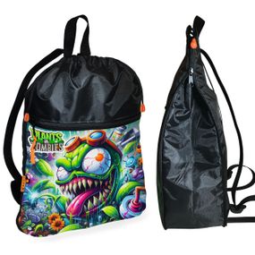 Рюкзак-мешок для обуви,спортивной формы Растения Против Зомби детская сумка для сменки с расширителем (01379)