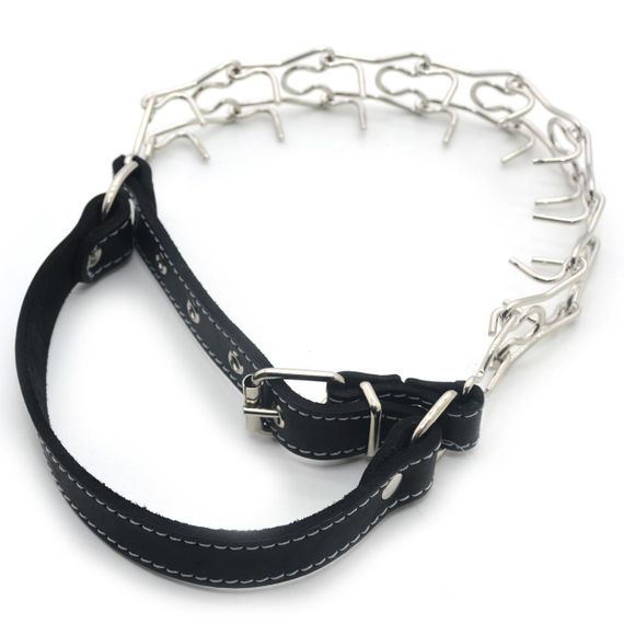 Строгий ошейник для собак Zoo-hunt комбинированный с водилкой никелевый НЖР №4 60-68 см