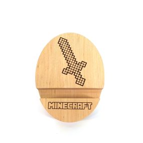 Підставка тримач під смартфон планшет Minecraft меч 9х12х2 см Майстерня містера Томаса Дерево