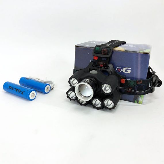 Яскравий світлодіодний ліхтар налобний Bailong Police BL-T78 5 led білий, налобний ліхтарик з usb зарядкою | Зображення 1