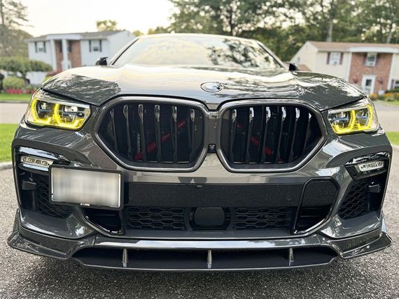 Накладка на передній бампер Carbon V1 (для M-Sport, 2018-2022) для BMW X6 G06 2019- рр